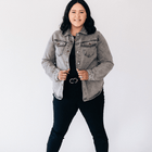 Silver Gray Denim Jacket - Women