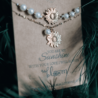 Mommy and Me Sunflower Necklace & Bracelet Set