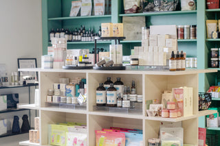 Natural skincare and wellness products on display at The Willow Collective in Peoria, IL