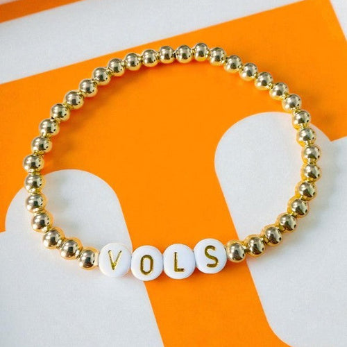 SC - Vols Gold Beaded Bracelet
