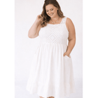 Soft White Crochet Dress - Women