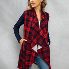 Plaid Open Front Cardigan