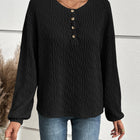 Half Button Long Sleeve Top