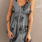 Printed Button Down Sleeveless Dress
