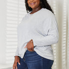 Double Take Seam Detail Round Neck Long Sleeve Top