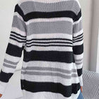 Striped Open Front Long Sleeve Cardigan