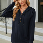 Cable-Knit Long Sleeve Hoodie