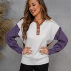 Round Neck Buttoned Knit Top