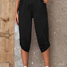 Full Size Roll-Tab Capris Pants