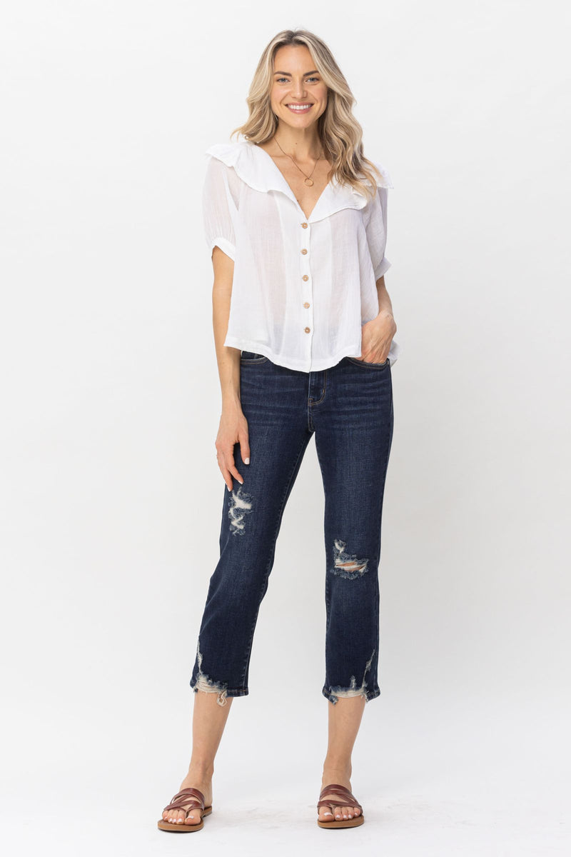 Judy Blue Be The One Cropped Straight Leg Jeans (82145)