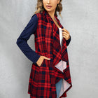 Plaid Open Front Cardigan