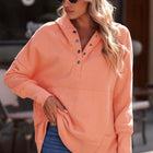 Quarter-Snap Dropped Shoulder Hoodie