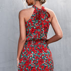 Floral Tied Sleeveless Mini Dress