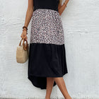 Leopard Contrast Sleeveless Maxi Dress