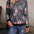 Floral Round Neck Raglan Sleeve Sweatshirt