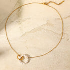 Pearl Hoop Link Pendant Necklace