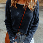 Long Raglan Sleeve Round Neck Top