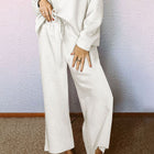 Dropped Shoulder Textured Top and Pants Set