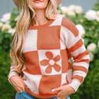 Contrast Round Neck Long Sleeve Sweater