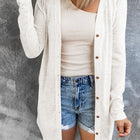 Button Down Long Sleeve Longline Cardigan