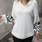 Contrast Drop Shoulder Round Neck Sweater