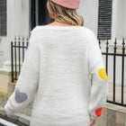 Heart Pattern Round Neck Long Sleeve Sweater