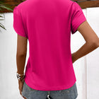 Strappy V-Neck Petal Sleeve Top