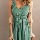 Sleeveless Button Down Mini Dress