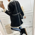 Lapel Collar Exposed Seam Buttoned Coat