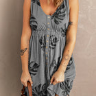 Printed Button Down Sleeveless Dress
