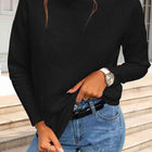 Ribbed Mock Neck Long Sleeve Sweater