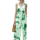 Tie-Dye Tie Waist Sleeveless Jumpsuit