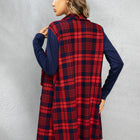 Plaid Open Front Cardigan