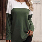 Contrast Round Neck Long Sleeve T-Shirt
