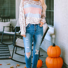 Round Neck Color Block Dropped Shoulder Tee