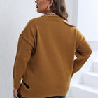 Plus Size Cutout V-Neck Sweater