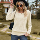 Square Neck Long Sleeve Blouse