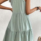 Tie-Shoulder Tiered Dress with Pockets