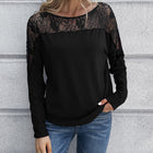 Lace Long Sleeve Round Neck Tee