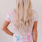 Leopard V-Neck Short Sleeve Tee Shirt