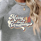 Christmas Letter Graphic Round Neck Sweatshirt