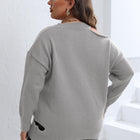 Plus Size Cutout V-Neck Sweater