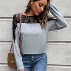 Lace Long Sleeve Round Neck Tee