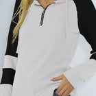 Waffle-Knit Raglan Sleeve Zipper Front Hoody