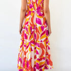 Printed Smocked Square Neck Tiered Sleeveless Dress