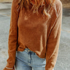 Long Raglan Sleeve Round Neck Top