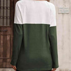 Contrast Round Neck Long Sleeve T-Shirt