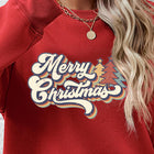 Christmas Letter Graphic Round Neck Sweatshirt