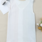 Multicolored Striped Waffle-Knit Sleeveless Tank