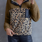 Leopard Quarter-Snap Teddy Sweatshirt